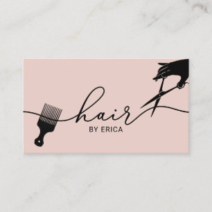 Hair Stylist Minimalist Script  Rosa Salon Bu Visitkort
