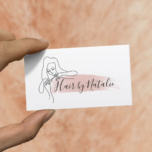 Hair Stylist Minimalist Teckning Beauty Salon Visitkort