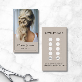 Hair Stylist Modern Beige Loyalty Card Lojalitetskort