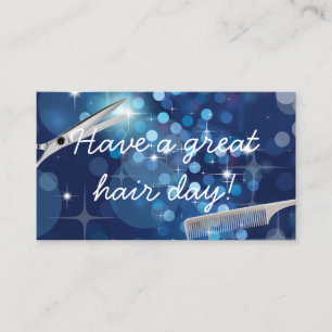 Hair Stylist Modern Blue Background Salon Visitkort