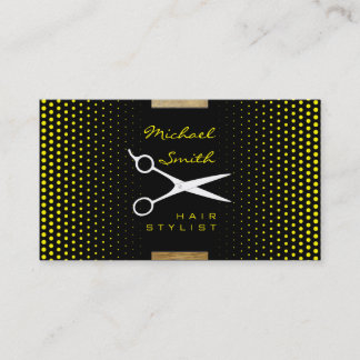 Hair Stylist Modern Cadmium Gult Polka-punkt Visitkort