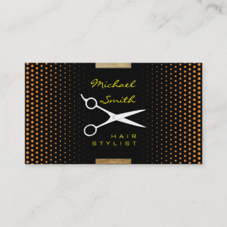 Hair Stylist Modern Cadmium Orange Polka-punkt Visitkort