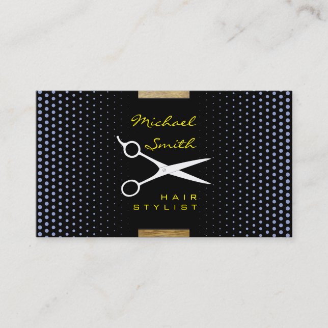 Hair Stylist Modern Ceil Polka Dot Visitkort (Framsida)