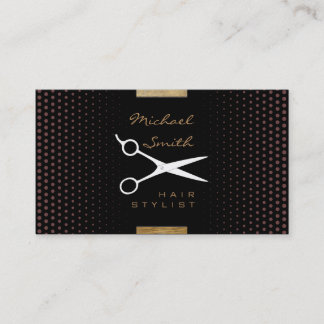 Hair Stylist Modern Deep Coffee Polka Dot Visitkort
