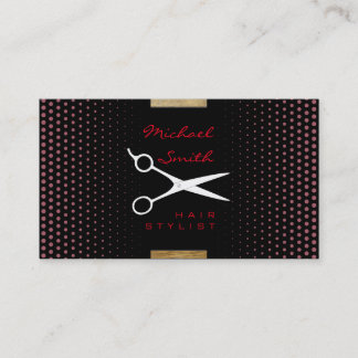 Hair Stylist Modern Deep Puce Polka Dot Visitkort