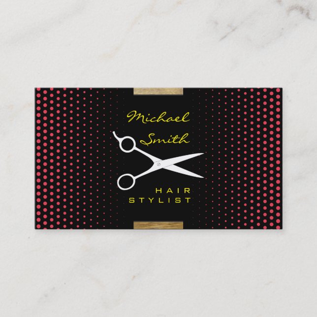 Hair Stylist Modern Desire Polka Dot Visitkort (Framsida)