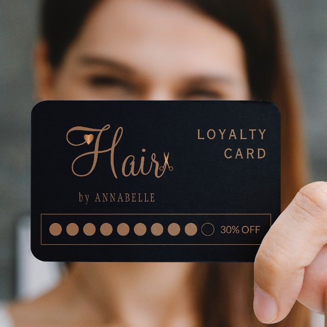 Hair stylist modern faux guld salon lojalitetskort (Skapare uppladdad)