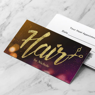 Hair Stylist Modern Gnistra Ljus Möte Tidsbeställning Kort