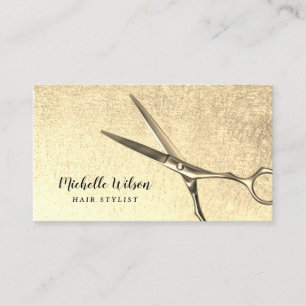 Hair Stylist Modern Guld Scissor Beauty Salon Visitkort