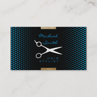 Hair Stylist Modern Himlar Blue Polka Dot Visitkort