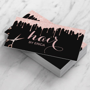 Hair Stylist Modern Ro Guld Beauty Salon Black Visitkort
