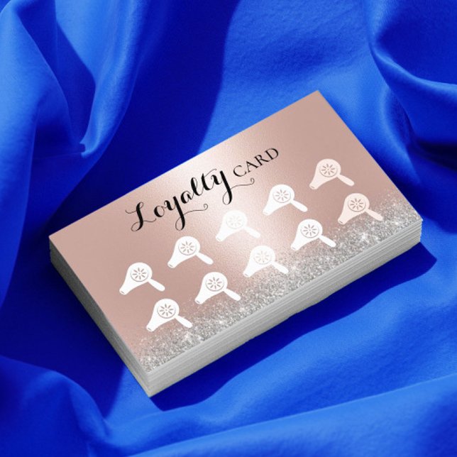 Hair Stylist Modern Ro Guld Beauty Salon Loyalty Lojalitetskort (Skapare uppladdad)