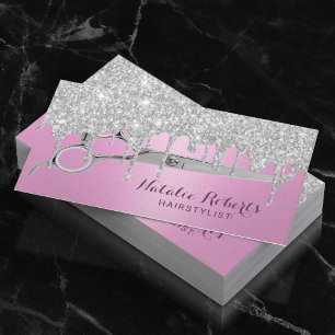 Hair Stylist Modern Rosa Silver Drives Beauty Salo Visitkort