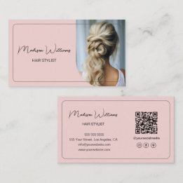 Hair Stylist Modern Rosa Visitkort