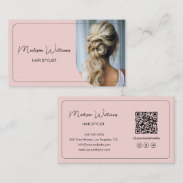 Hair Stylist Modern Rosa Visitkort