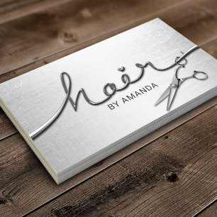 Hair Stylist Modern Silver 3D-skript Salon Visitkort