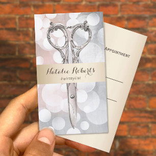 Hair Stylist Modern Silver Guld Salon Möte Tidsbeställning Kort