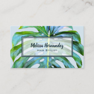 Hair Stylist Modern Trendig Tropical Löv Greenery Visitkort