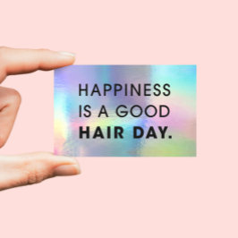 Hair Stylist Modern Typography Rainbow Foil Visitkort