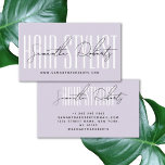 Hair stylist modern typography script lavender visitkort<br><div class="desc">Hair stylist modern typography script lavender</div>
