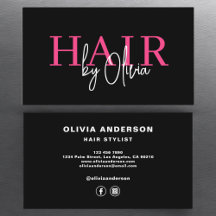 Hair Stylist Modern Typography-Shock rosa