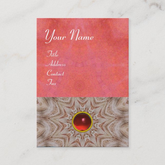 HAIR STYLIST monogram,antikt rosa röd ruby,vit Visitkort (Framsida)