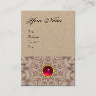 HAIR STYLIST Monogram Red Rosa Ruby Gemstone Visitkort