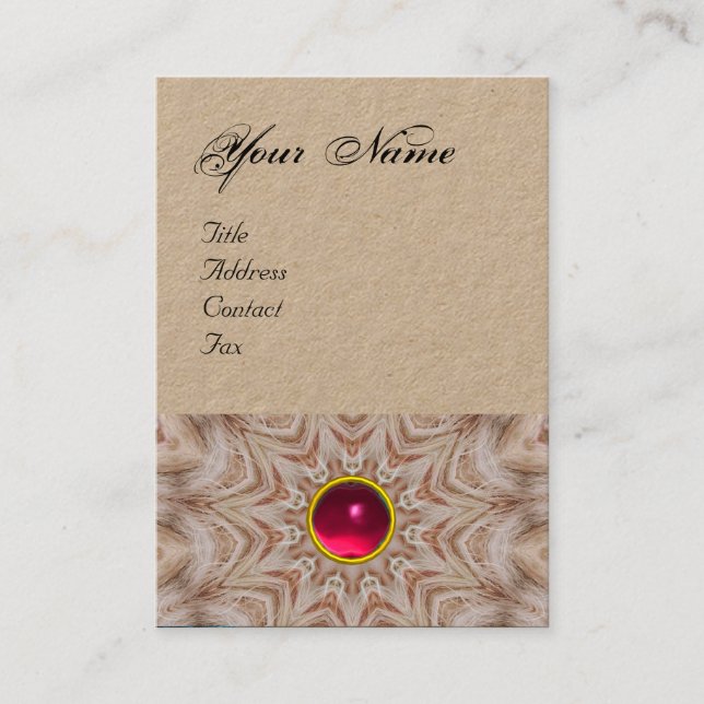 HAIR STYLIST Monogram Red Rosa Ruby Gemstone Visitkort (Framsida)