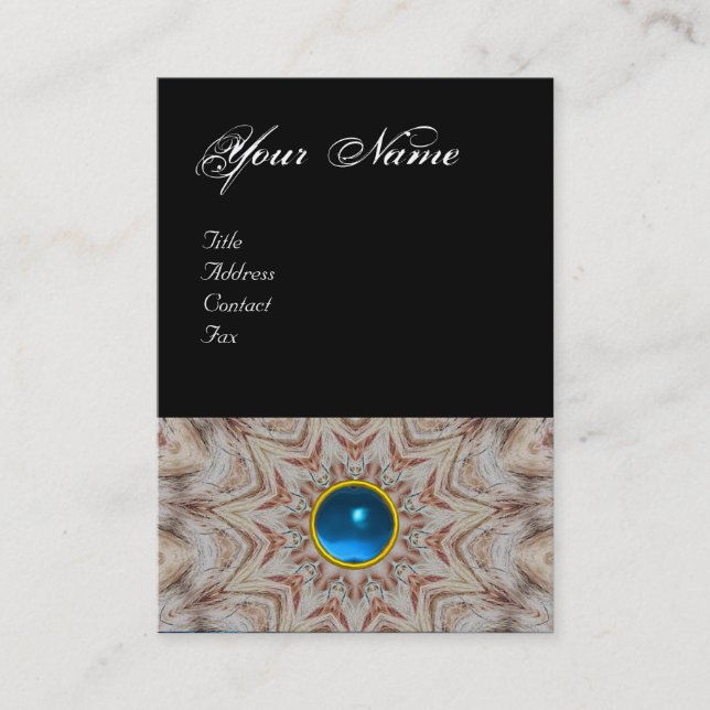 HAIR STYLIST monogram ,safirblå svart Visitkort (Framsida)