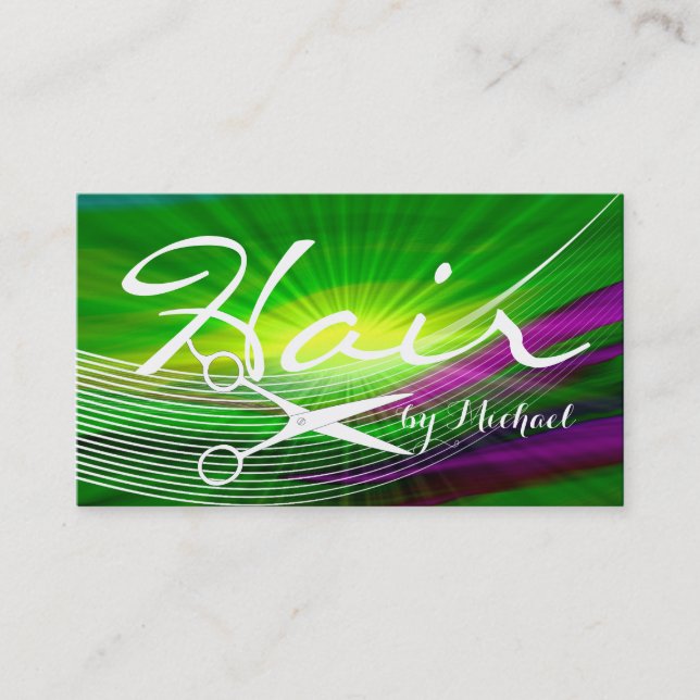 Hair Stylist Möte - Gröntens Abstrakt #5 Tidsbeställning Kort (Framsida)