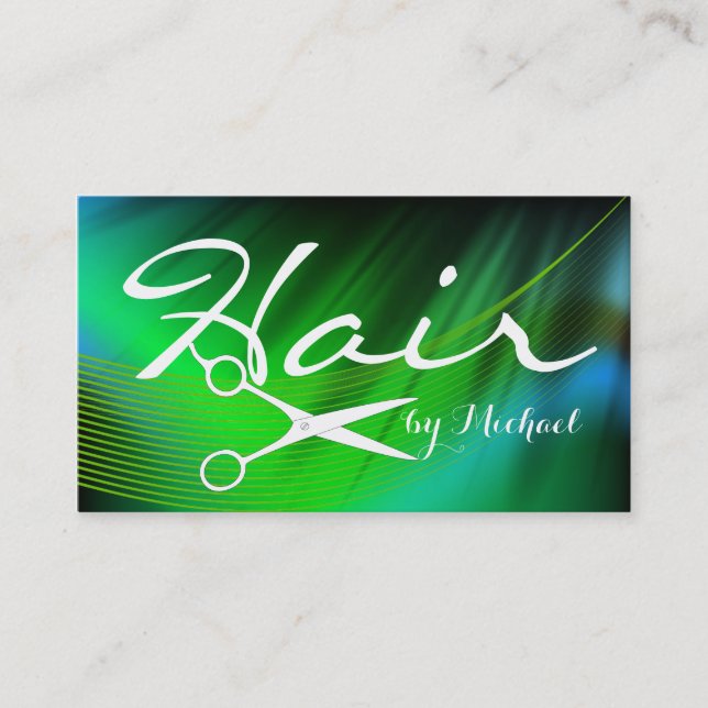 Hair Stylist Möte - Gröntens Abstrakt nr 19 Tidsbeställning Kort (Framsida)