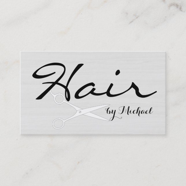 Hair Stylist Möte Modern White Wood Tidsbeställning Kort (Framsida)