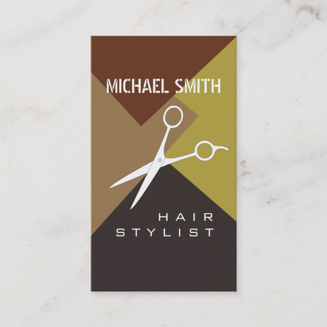 Hair Stylist Möte Retro Färg Mönster #16 Tidsbeställning Kort (Framsida)