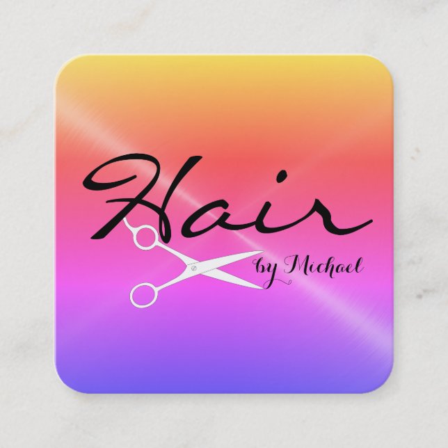 Hair Stylist Möte Stainless Metall-titt #2 Tidsbeställning Kort (Framsida)