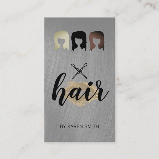 Hair Stylist och Kiss Hair Stift Visitkort (Framsida)