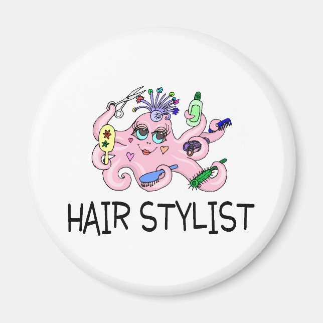 Hair Stylist Octopus Magnet (Framsidan)