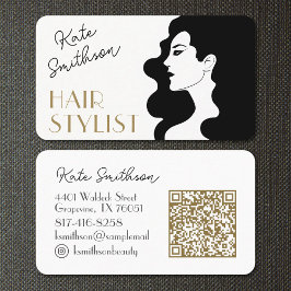 Hair Stylist Personlig QR-kod och Social-media Visitkort