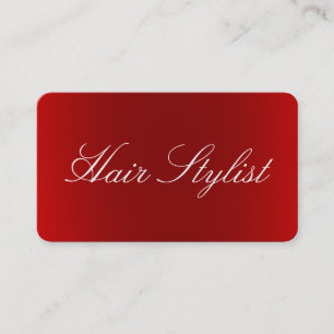 Hair Stylist Plain Clean Red White Professionell Visitkort