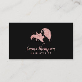 Hair Stylist Professionell Logotyp Beauty Black Ro Visitkort