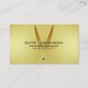 Hair Stylist Professionell Mode Guld Faux Visitkort