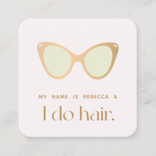 Hair Stylist Retro Sunglass Square Busine Fyrkantigt Visitkort