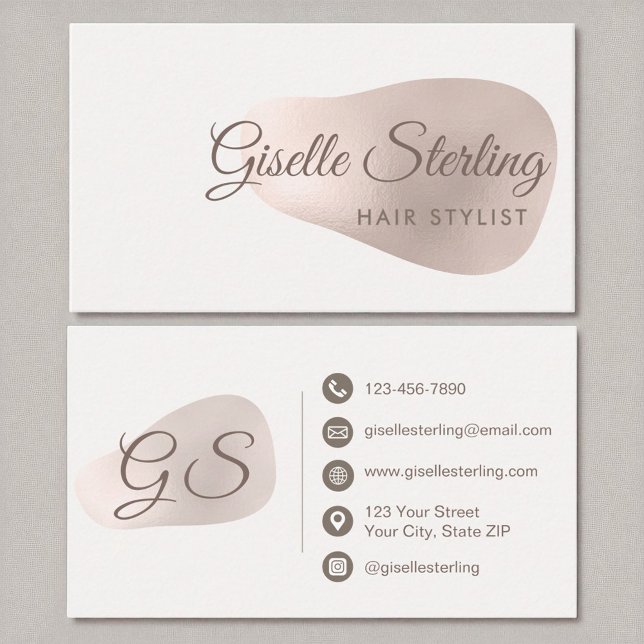 Hair Stylist Ro Gold Foil Abstrakt  Beauty Visitkort (Skapare uppladdad)