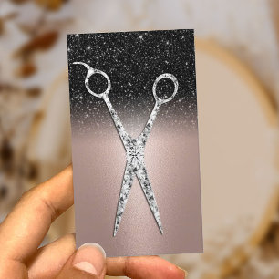 Hair Stylist Ro Guld Black Glitter Beauty Salon Visitkort