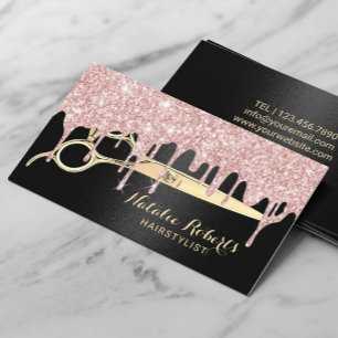 Hair Stylist Ro Guld Drips Black Beauty Salon Visitkort