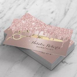 Hair Stylist Ro Guld Glitter Drives Beauty Salon Visitkort