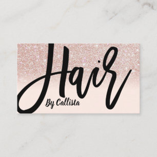 Hair Stylist Ro Guld Glitter Rosa Typografi Visitkort