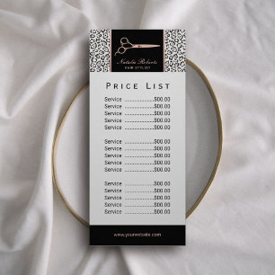 Hair Stylist Ro Guld Scissor Leopard Pris List Reklamkort