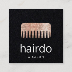 Hair Stylist Ro Guld Sequin Comb Fyrkantigt Visitkort