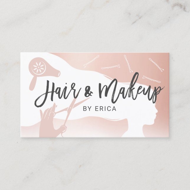 Hair Stylist  Rosa Beauty Salon Möte Tidsbeställning Kort (Framsida)