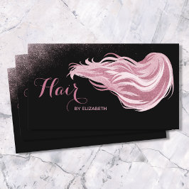 Hair Stylist  Rosa Glitter Chic  Beauty Salon Visitkort